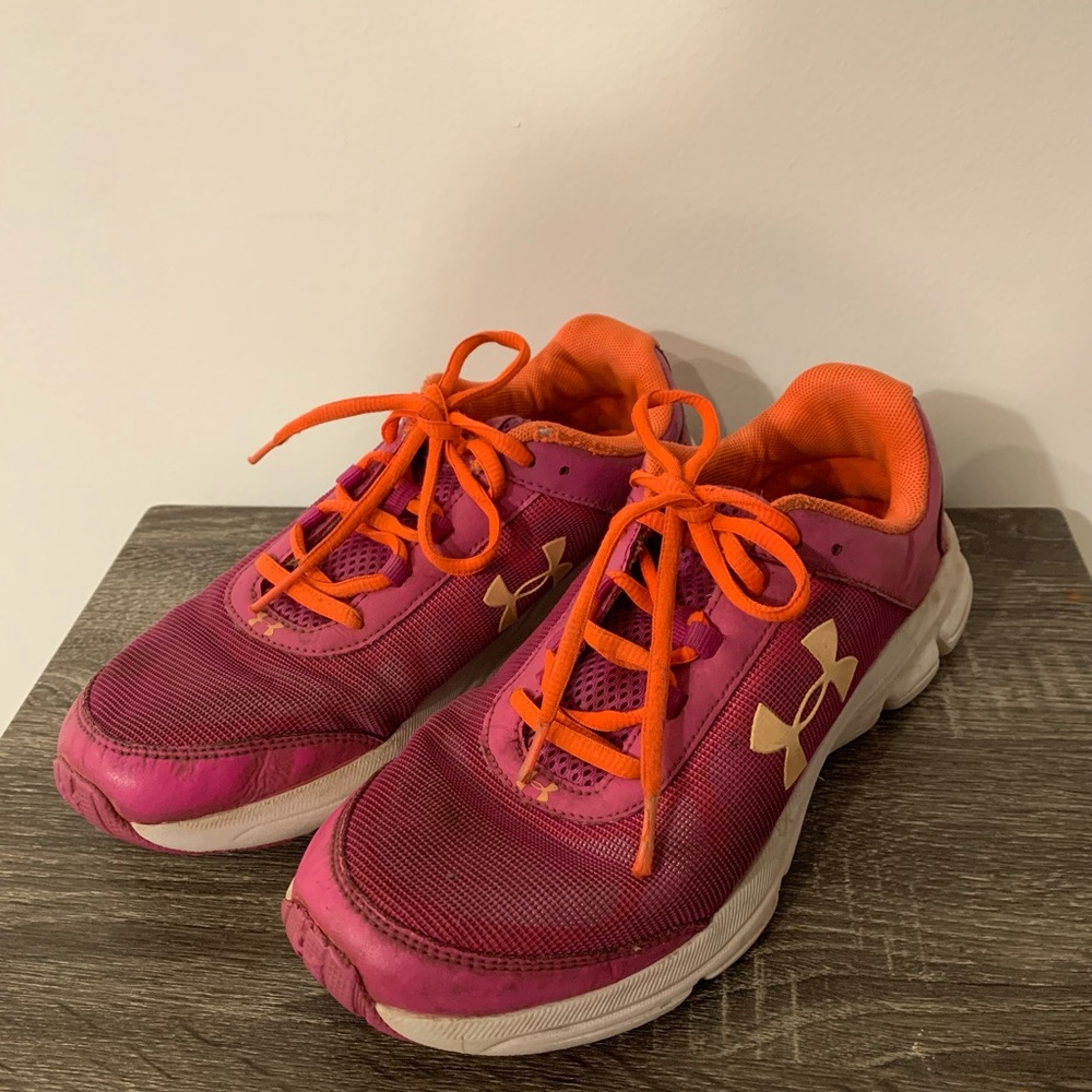 Under Armour Vibrant Pink and Orange Sneakers Size 7